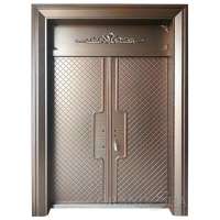 Simple Chinese style design bullet proof seucrity steel door durable casting aluminum door